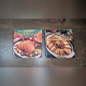 2 Pampered Chef Cookbooks Spiral Bound , Celebrate! & Main Dishes